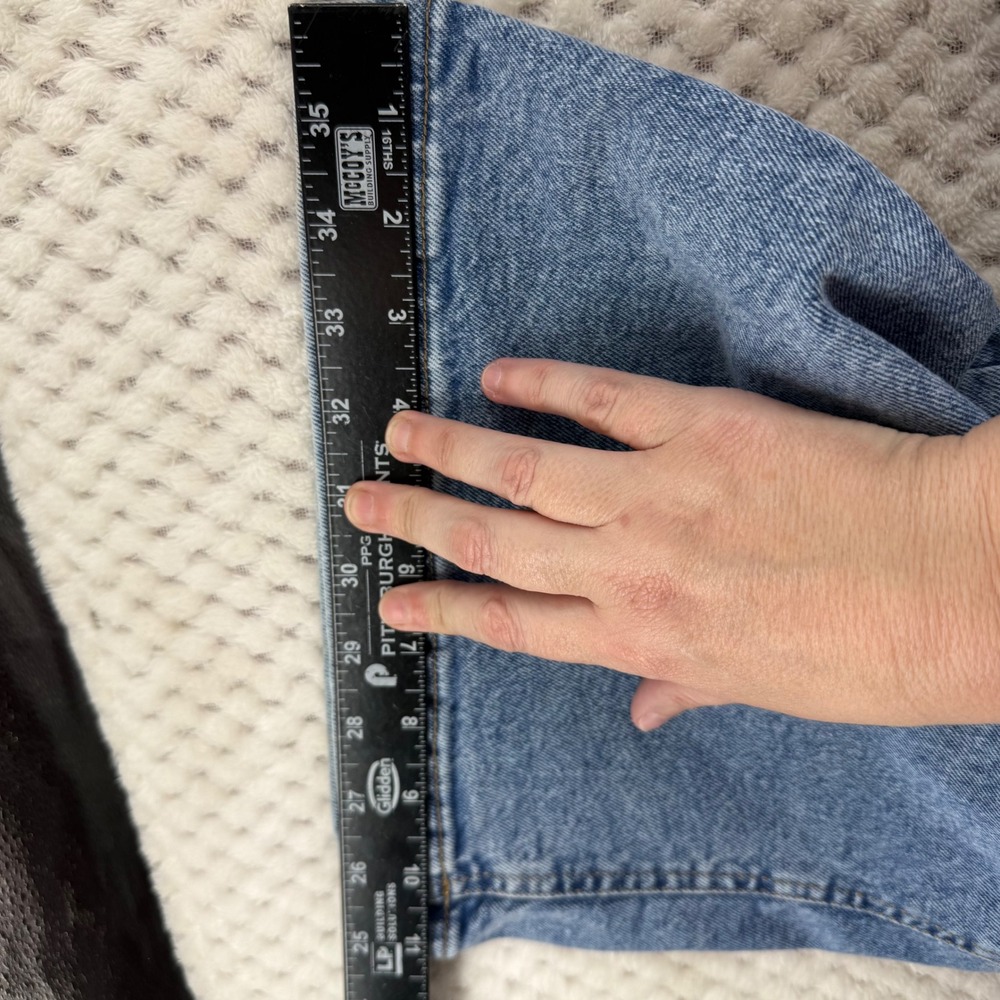 American Tall Luna High Rise Wide Leg Jeans Womens 32x35 Blue Heritage Faded - Picture 7 of 16
